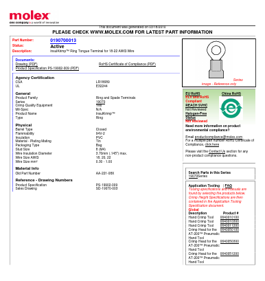 AA-221-08X Datasheet PDF Molex Connectors