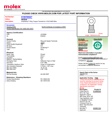 AA-222-56XT Datasheet PDF Molex Connectors