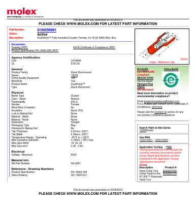 AA-2261 Datasheet PDF Molex Connectors