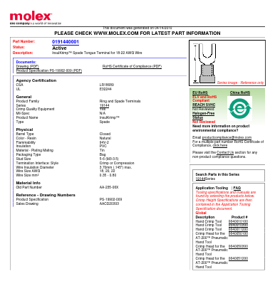 AA-235-06X Datasheet PDF Molex Connectors