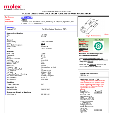 AA-8137-032T Datasheet PDF Molex Connectors