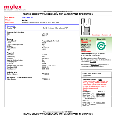 AA-835-08 Datasheet PDF Molex Connectors