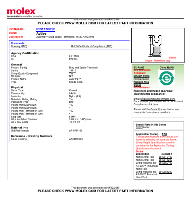 AA-8714-08 Datasheet PDF Molex Connectors