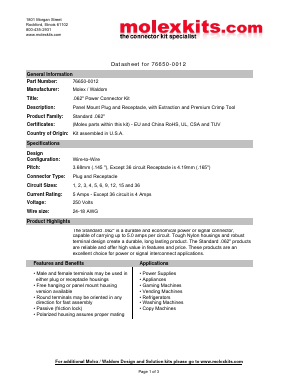 02-06-2103-C Datasheet PDF MolexKits