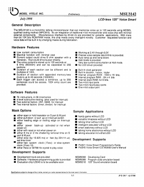 MSU3142 Datasheet PDF Mosel Vitelic, Corp