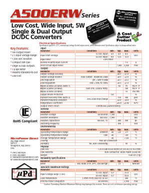 A501ERW Datasheet PDF MicroPower Direct, LLC
