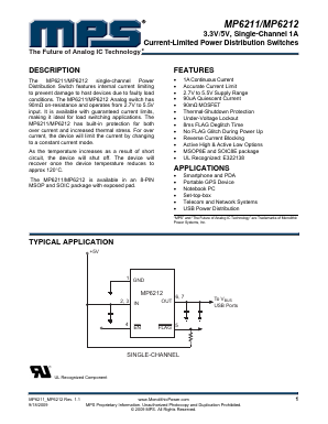 MP6211 Datasheet PDF Monolithic Power Systems