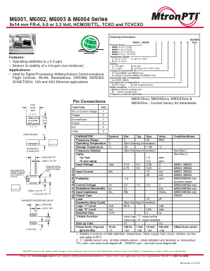 M60021GVCD Datasheet PDF MTRONPTI