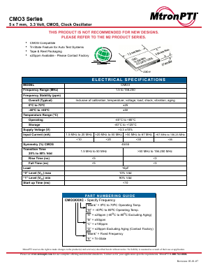 CMO3CMC Datasheet PDF MTRONPTI