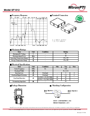SF1012 Datasheet PDF MTRONPTI