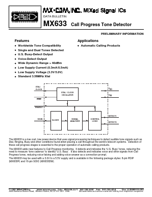 MX633 Datasheet PDF MX-COM Inc 