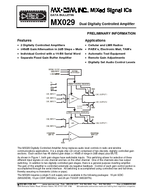 MX029J Datasheet PDF MX-COM Inc 