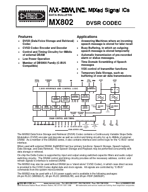 MX802J Datasheet PDF MX-COM Inc 