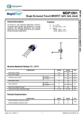 MDP1901TH Datasheet PDF MagnaChip Semiconductor