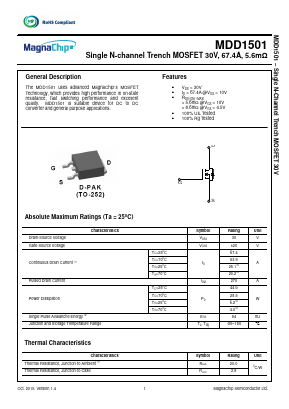MDD1501 Datasheet PDF MagnaChip Semiconductor