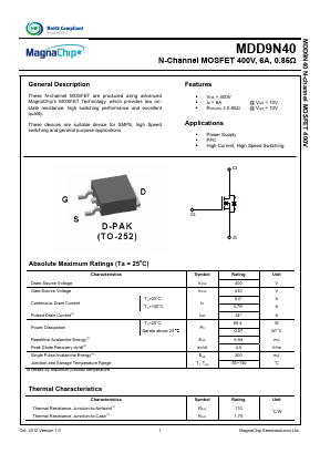 MDD9N40 Datasheet PDF MagnaChip Semiconductor