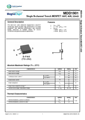 MDD1901RH Datasheet PDF MagnaChip Semiconductor