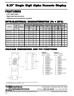 MTAN2139-AG Datasheet PDF Marktech Optoelectronics