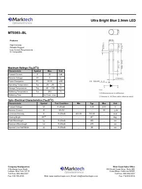 MT0363-BL Datasheet PDF Marktech Optoelectronics