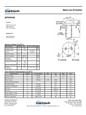 MTE4094D Datasheet PDF Marktech Optoelectronics