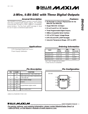 DS4302U-020 Datasheet PDF Maxim Integrated