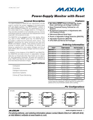 MAX700CPA Datasheet PDF Maxim Integrated