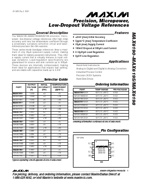 MAX6191BESA Datasheet PDF Maxim Integrated