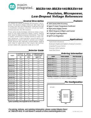 MAX6193 Datasheet PDF Maxim Integrated
