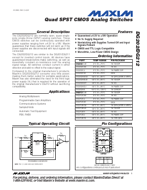 DG201C Datasheet PDF Maxim Integrated