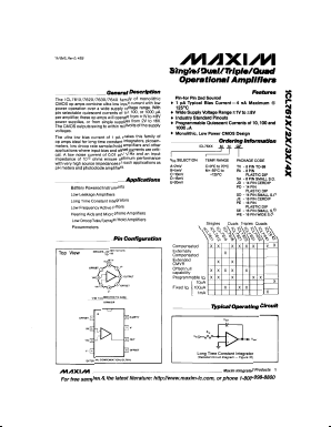 ICL7632EC/D Datasheet PDF Maxim Integrated