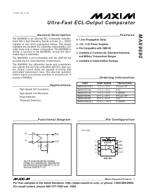 MAX9690CPA-4 Datasheet PDF Maxim Integrated