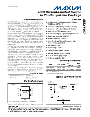 MAX1607 Datasheet PDF Maxim Integrated