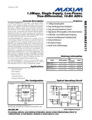 MAX1070ETC Datasheet PDF Maxim Integrated