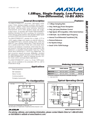 MAX1070ETC-T Datasheet PDF Maxim Integrated