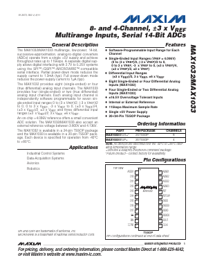 MAX1033BEUP+ Datasheet PDF Maxim Integrated