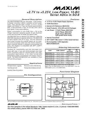MAX1242 Datasheet PDF Maxim Integrated
