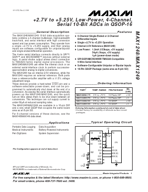 MAX1249 Datasheet PDF Maxim Integrated