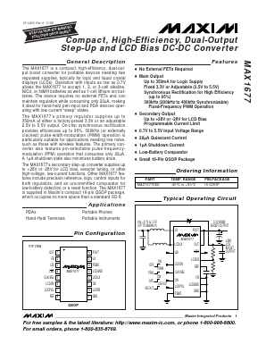 MAX1677 Datasheet PDF Maxim Integrated