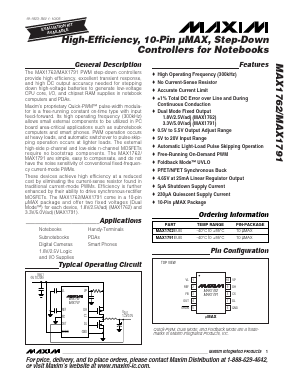 MAX1762 Datasheet PDF Maxim Integrated