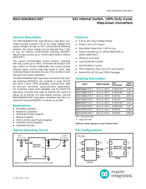 MAX1837ETT33+T Datasheet PDF Maxim Integrated