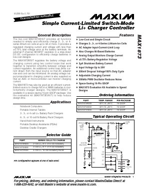 MAX1873S Datasheet PDF Maxim Integrated