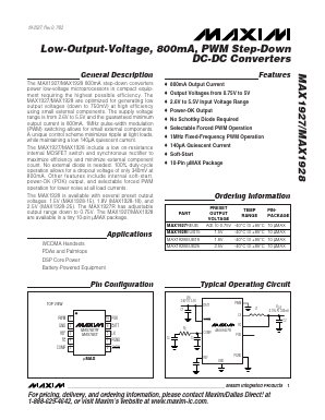 MAX1928 Datasheet PDF Maxim Integrated