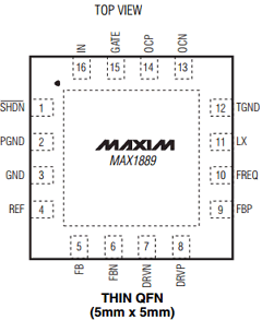 MAX1889ETE-T Datasheet PDF Maxim Integrated