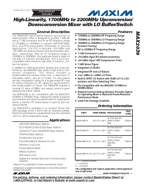 MAX2039ETP Datasheet PDF Maxim Integrated