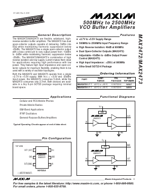MAX2473 Datasheet PDF Maxim Integrated