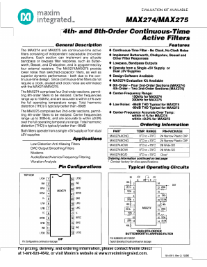 MAX275BEWP Datasheet PDF Maxim Integrated