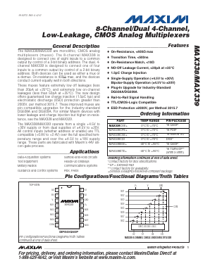 MAX339ETE Datasheet PDF Maxim Integrated