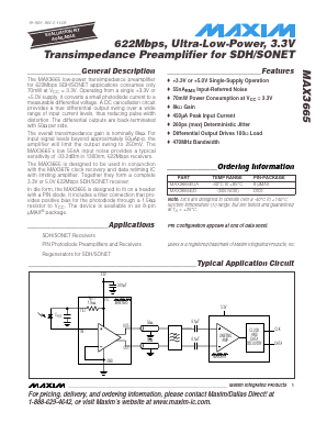 MAX3665E/D Datasheet PDF Maxim Integrated