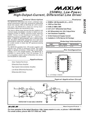 MAX4142 Datasheet PDF Maxim Integrated