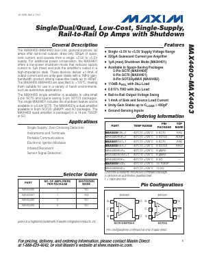 MAX4402AUA+ Datasheet PDF Maxim Integrated